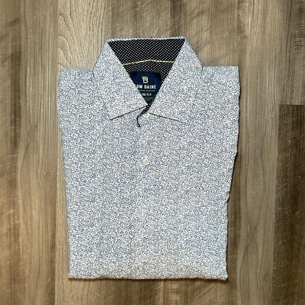 Tom Baine Performance Collection Slim Fit Floral Long Sleeve Button Down - Med